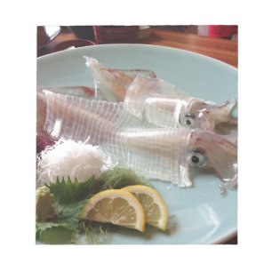Squid Sashimi Japanese Meal Serving Lunch Dinner Notepad