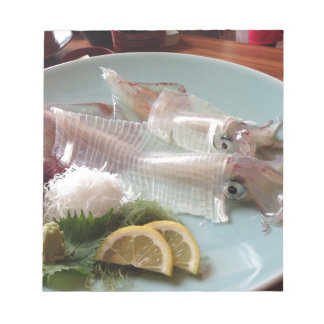 Squid Sashimi Japanese Meal Serving Lunch Dinner Notepad