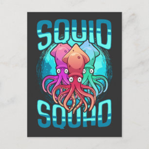 Squid Squad Sea Animal Ocean Lover Octopus Friends Postcard