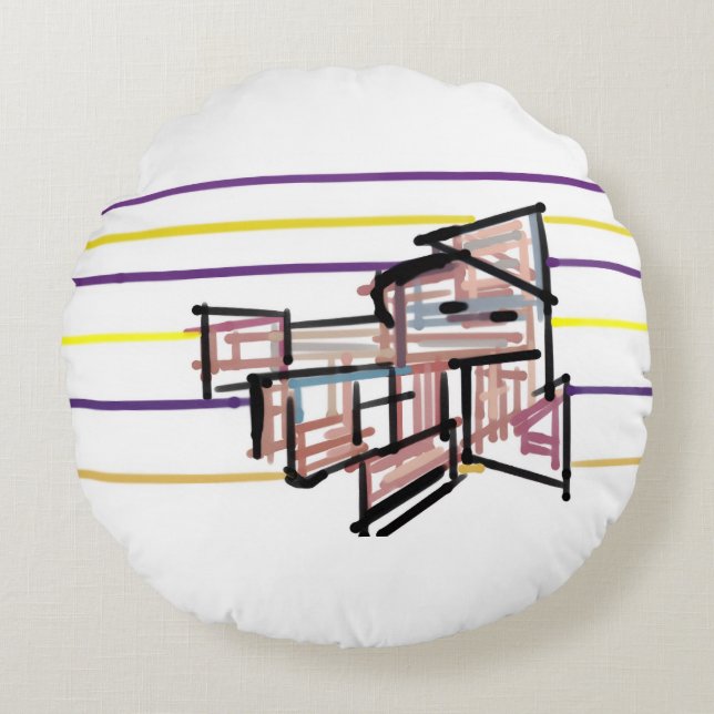 Squid  summer joy round cushion (Front)