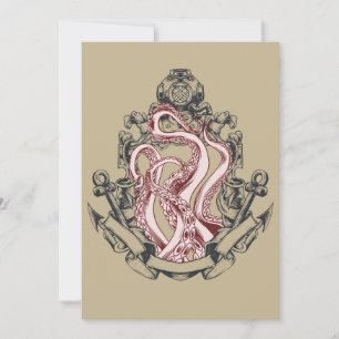 Squid Tentacles Out Of Mirror Lovecraftian Horror Invitation
