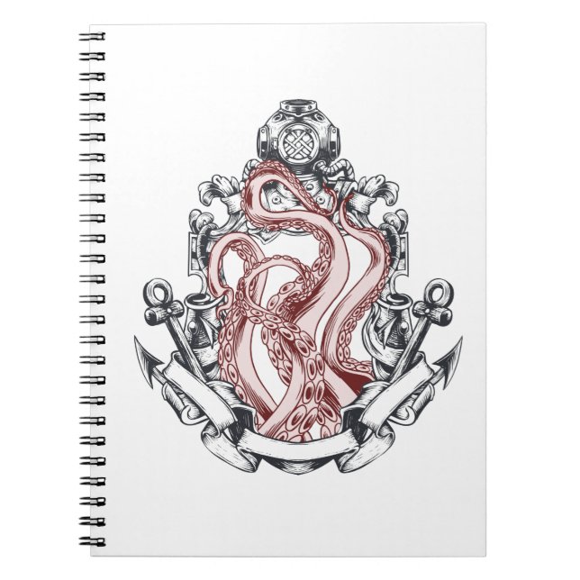 Squid Tentacles Out Of Mirror Lovecraftian Horror Notebook (Front)