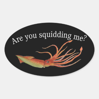 squidding me oval sticker