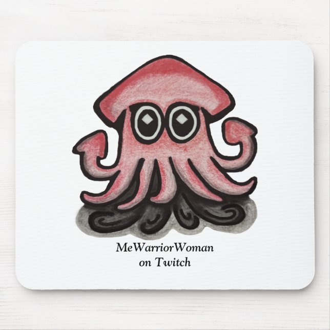 Squido squid, MeWarriorWoman on Twitch  Mouse Pad (Front)