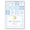 Squiggle Border Pale Blue Lemon Wedding Place Card