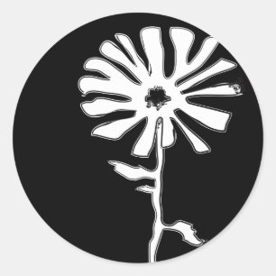 squiggle flower classic round sticker