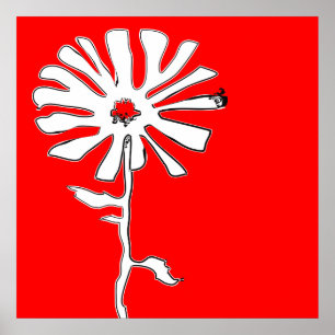 squiggle flower poster