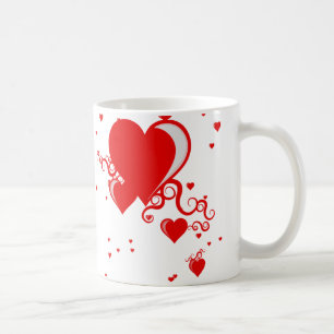 squiggle hearts coffee mug