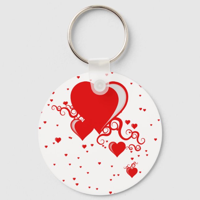 squiggle hearts key ring (Front)
