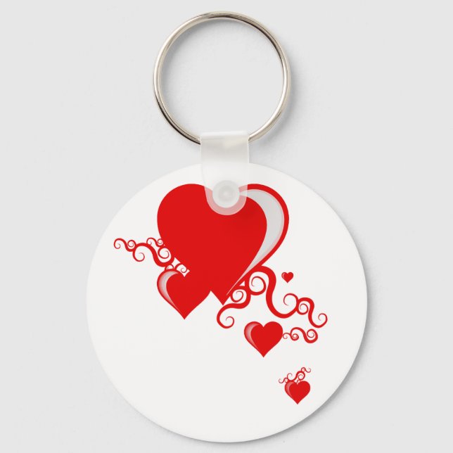 squiggle hearts. key ring (Front)