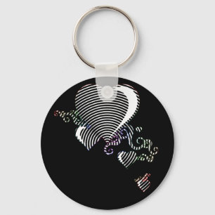 squiggle hearts. put a spell on me. key ring