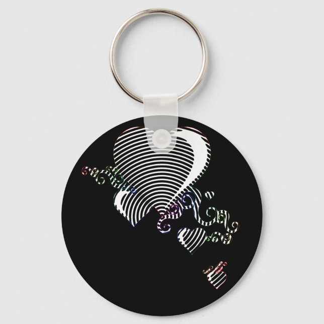 squiggle hearts. put a spell on me. key ring (Front)