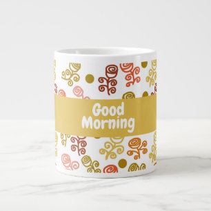 Squiggle Roses Gold Orange and Rust  Coffee Mug