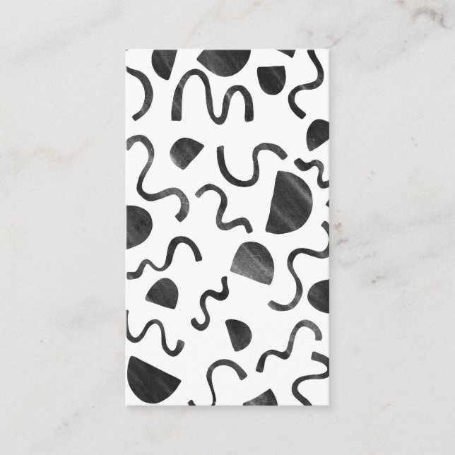 Squiggles + Shapes Bold Chic Minimal Unique  Business Card (Front)