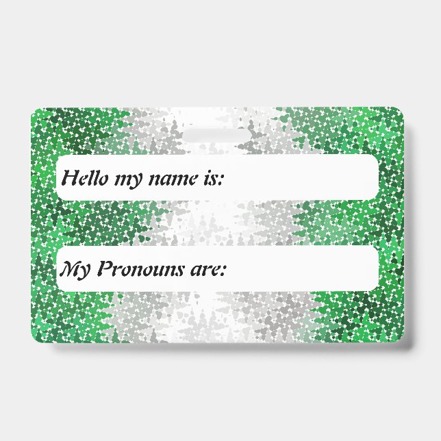 Squiggly Boho Customisable Grayromantic Pride Flag ID Badge (Front)