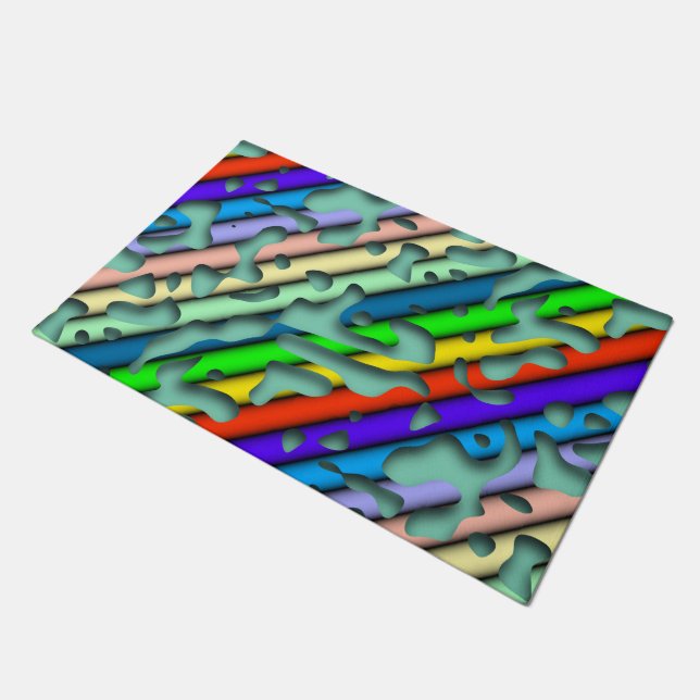 Squiggly Loops seamless pattern 07 + your backgr. Doormat (Angled)