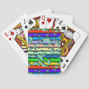 Squiggly Loops seamless pattern 07 + your backgr. Playing Cards