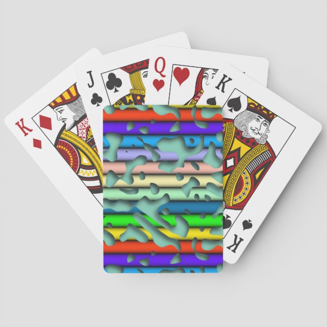 Squiggly Loops seamless pattern 07 + your backgr. Playing Cards (Back)