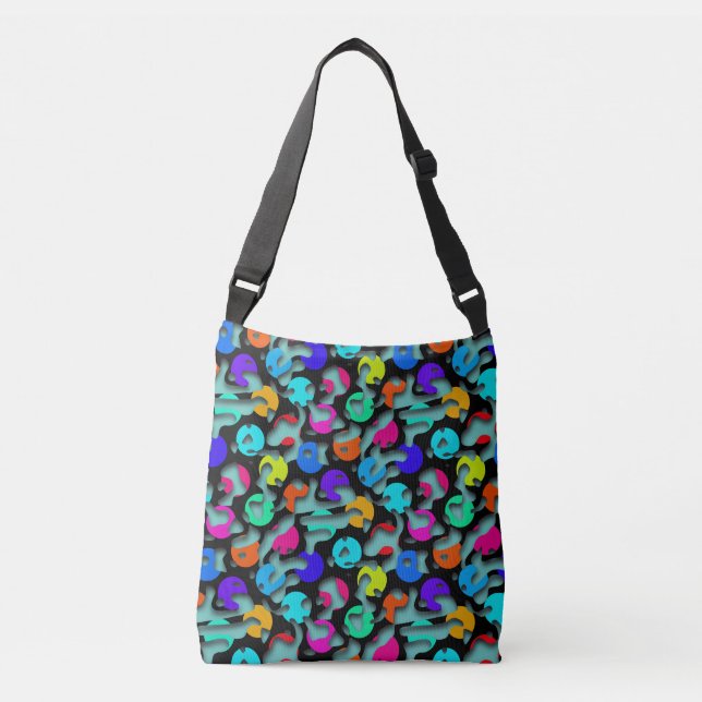 Squiggly Loops seamless pattern 09 + your backgr. Crossbody Bag (Front)