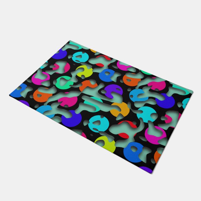 Squiggly Loops seamless pattern 09 + your backgr. Doormat (Angled)