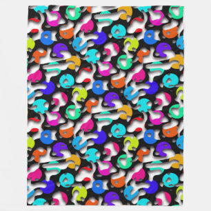 Squiggly Loops seamless pattern 09 + your backgr. Fleece Blanket