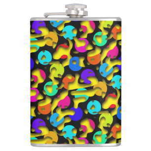 Squiggly Loops seamless pattern 09 + your backgr. Hip Flask