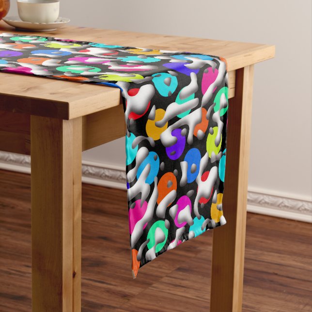 Squiggly Loops seamless pattern 09 + your backgr. Long Table Runner (In Situ)