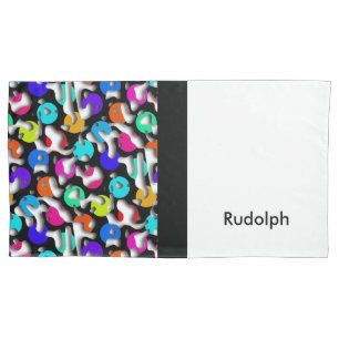 Squiggly Loops seamless pattern 09 + your backgr. Pillowcase