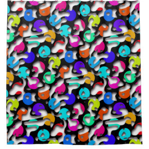 Squiggly Loops seamless pattern 09 + your backgr. Shower Curtain