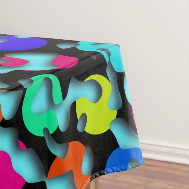 Squiggly Loops seamless pattern 09 + your backgr. Tablecloth (In Situ)
