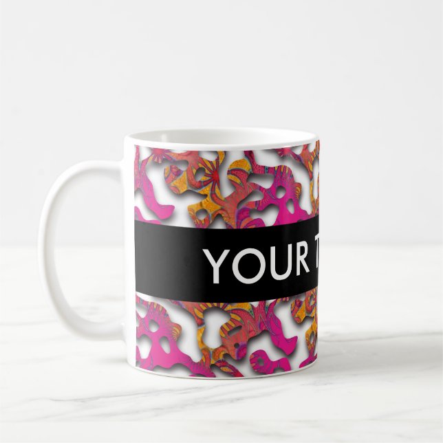 Squiggly Loops seamless pattern 14 + your backgr. Coffee Mug (Left)
