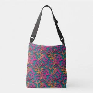 Squiggly Loops seamless pattern 14 + your backgr. Crossbody Bag