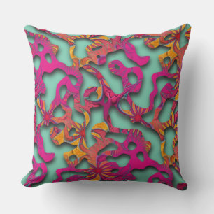 Squiggly Loops seamless pattern 14 + your backgr. Cushion