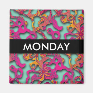 Squiggly Loops seamless pattern 14 + your backgr. Magnet