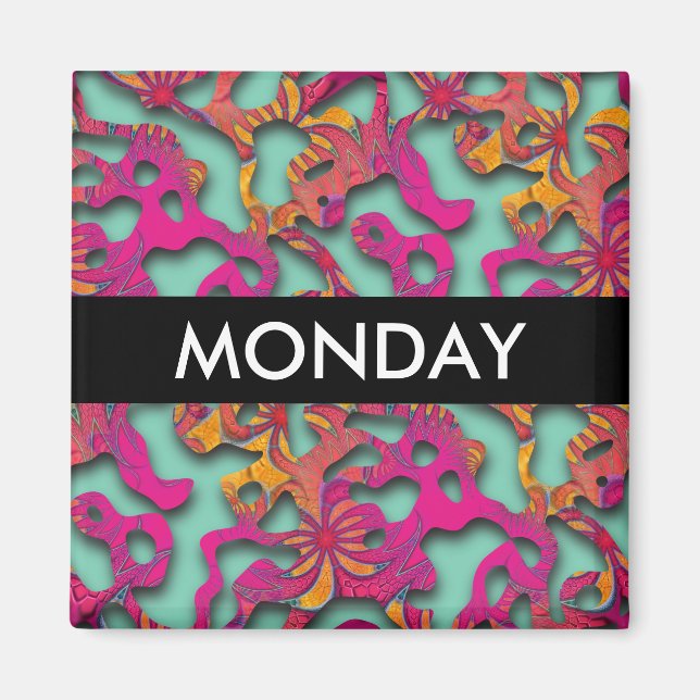 Squiggly Loops seamless pattern 14 + your backgr. Magnet (Front)