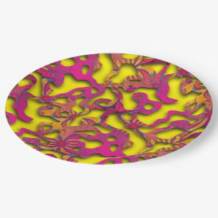 Squiggly Loops seamless pattern 14 + your backgr. Paper Plate