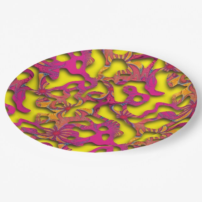 Squiggly Loops seamless pattern 14 + your backgr. Paper Plate (Angled)