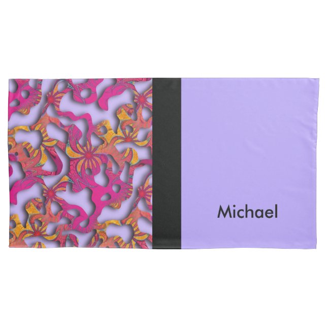 Squiggly Loops seamless pattern 14 + your backgr. Pillowcase (Front)