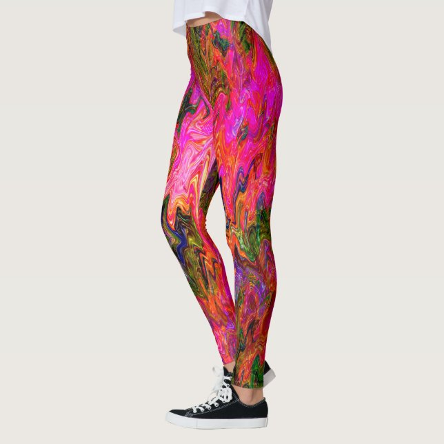 Squiggly psychedelic black light fun....... leggings (Left)