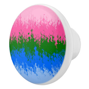 Squiggly Trippy Abstract Omniromantic Pride Flag Ceramic Knob