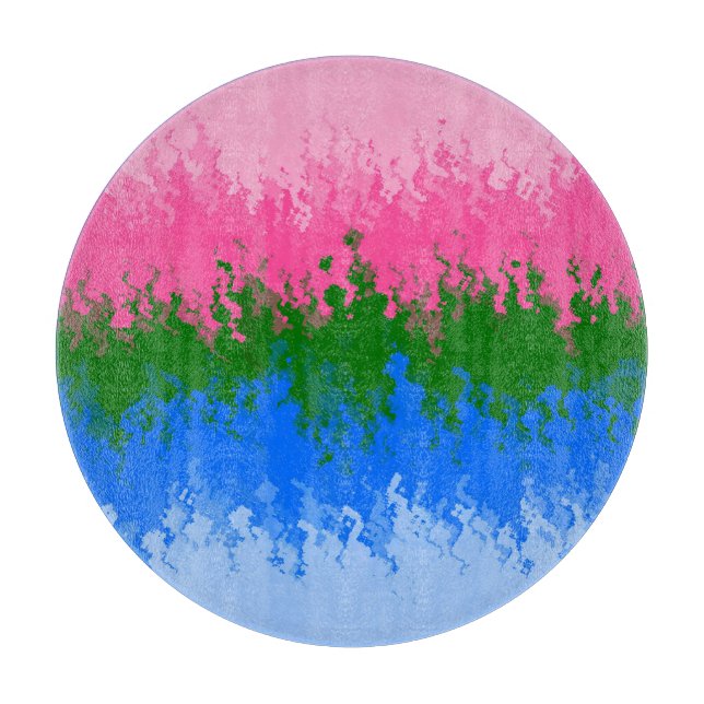 Squiggly Trippy Abstract Omniromantic Pride Flag Cutting Board (Front)