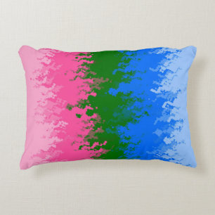 Squiggly Trippy Abstract Omniromantic Pride Flag Decorative Cushion