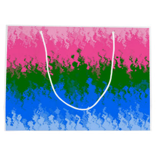 Squiggly Trippy Abstract Omniromantic Pride Flag Large Gift Bag
