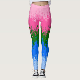 Squiggly Trippy Abstract Omniromantic Pride Flag Leggings