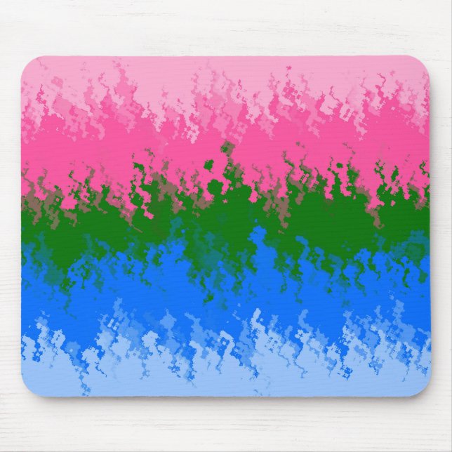Squiggly Trippy Abstract Omniromantic Pride Flag Mouse Pad (Front)