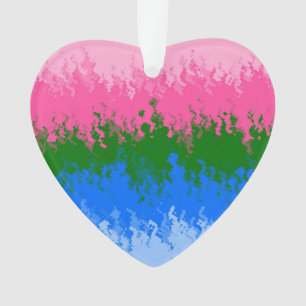 Squiggly Trippy Abstract Omniromantic Pride Flag Ornament