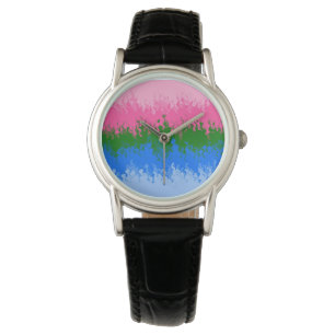 Squiggly Trippy Abstract Omniromantic Pride Flag Watch