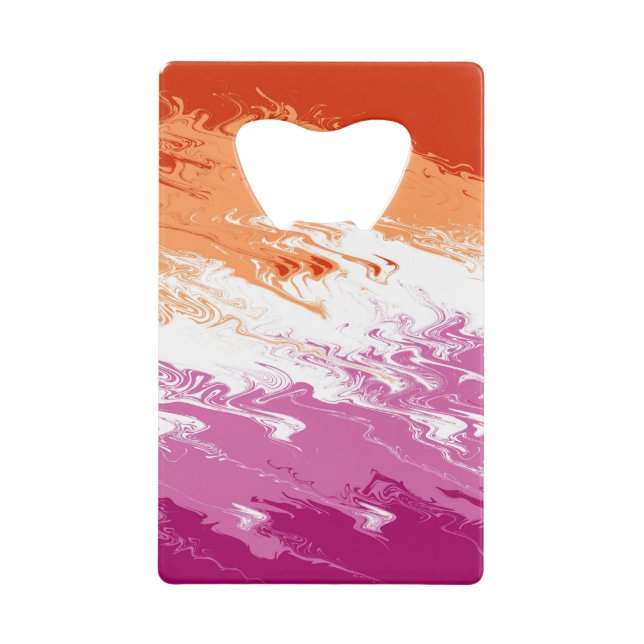 Squiggly Trippy Groovy Abstract Lesbian Pride Flag (Front)