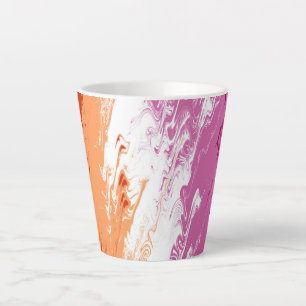 Squiggly Trippy Groovy Abstract Lesbian Pride Flag Latte Mug