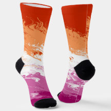 Squiggly Trippy Groovy Abstract Lesbian Pride Flag